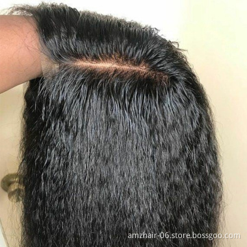 Raw Brazilian Virgin Human Hair Transparent Full Lace Front Wig Cheap Yaki Human Hair Hd Swiss Lace Frontal Wig For Black Women